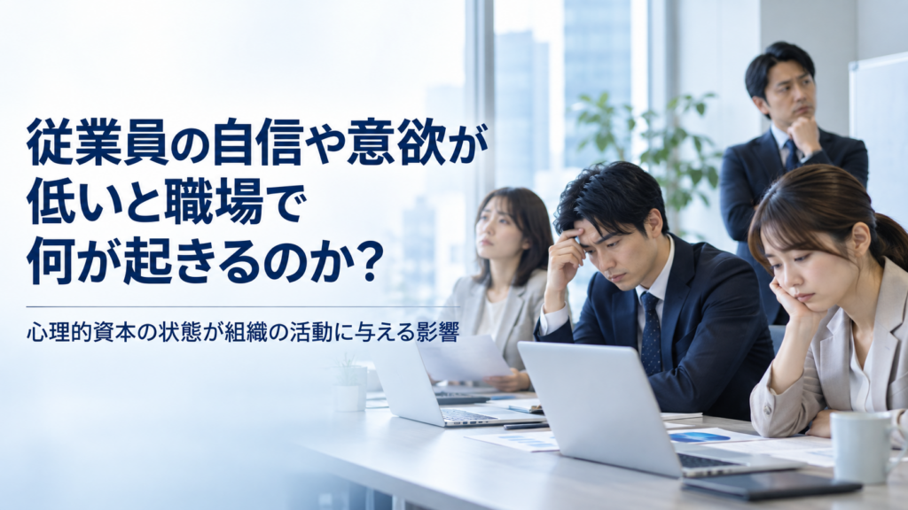 従業員の自信や意欲が低いと職場で何が起きるのか？
